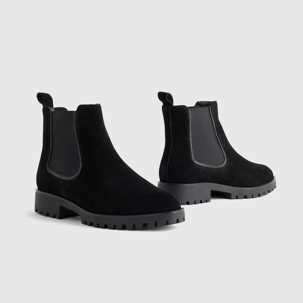 NEW Quince Italian Suede Lug Sole Chelsea Boot